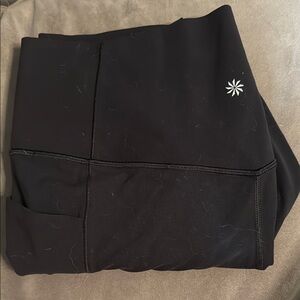 Black Athleta salutation stash tights XL - NWOT